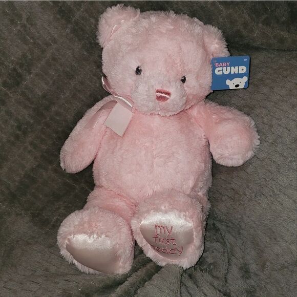 Baby Gund My First Teddy Bear Pink Plush Stuffed Animal 4043975 New - Picture 1 of 10